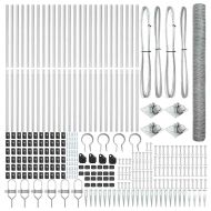 Оградa с колчета Сребрист 1.5 x 50 m Покрит със PVC стомана