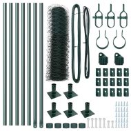 Оградa с колчета Зелен 0.5 x 10 м Покрит със PVC стомана