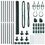 Оградa с колчета Зелен 1.5 x 10 m Покрит със PVC стомана