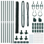 Оградa с колчета Зелен 1.5 x 10 m Покрит със PVC стомана