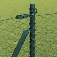 Оградa с колчета Зелен 0.8 x 25 m Покрит със PVC стомана