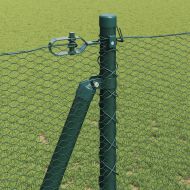 Оградa с колчета Зелен 1.2 x 25 m Покрит със PVC стомана