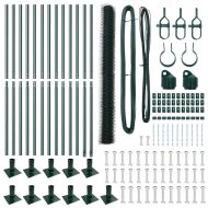 Оградa с колчета Зелен 1.5 x 25 m Покрит със PVC стомана