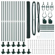 Оградa с колчета Зелен 1.6 x 25 m Покрит със PVC стомана