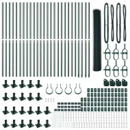 Оградa с колчета Зелен 1.2 x 50 m Покрит със PVC стомана