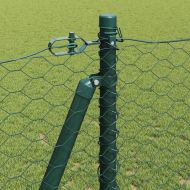 Оградa с колчета Зелен 1.2 x 50 m Покрит със PVC стомана