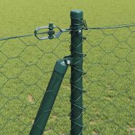 Оградa с колчета Зелен 1.2 x 50 m Покрит със PVC стомана