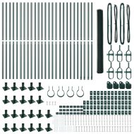 Стълб за ограда. Зелен 50 x 1,5 м (мрежа 13 мм) Стомана и PVC