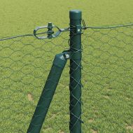 Оградa с колчета Зелен 1.2 x 100 m Покрит със PVC стомана