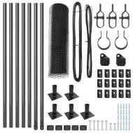 Оградa с колчета Сив 0.4 x 10 м Покрит със PVC стомана