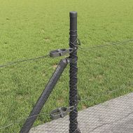 Оградa с колчета Сив 0.5 x 10 м Покрит със PVC стомана