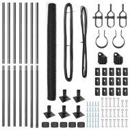 Оградa с колчета Сив 1.6 x 10 m Покрит със PVC стомана