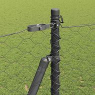 Оградa с колчета Сив 1.6 x 10 m Покрит със PVC стомана