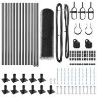 Оградa с колчета Сив 0.6 x 25 м Покрит със PVC стомана