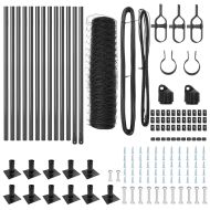 Оградa с колчета Сив 0.6 x 25 м Покрит със PVC стомана