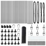 Оградa с колчета Сив 0.4 x 50 м Покрит със PVC стомана