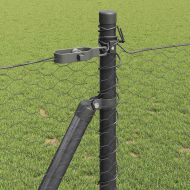 Оградa с колчета Сив 1 x 50 m Покрит със PVC стомана