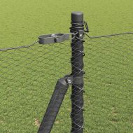 Оградa с колчета Сив 1.5 x 50 m Покрит със PVC стомана