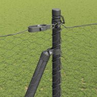 Оградa с колчета Сив 1.5 x 50 m Покрит със PVC стомана