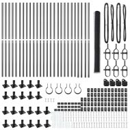 Оградa с колчета Сив 1.6 x 50 m Покрит със PVC стомана
