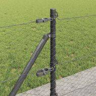 Оградa с колчета Сив 0.6 x 100 м Покрит със PVC стомана