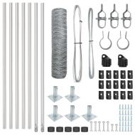 Оградa с колчета Сребрист 0.4 x 10 м Покрит със PVC стомана
