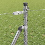 Оградa с колчета Сребрист 0.8 x 10 m Покрит със PVC стомана