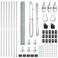 Оградa с колчета Сребрист 1.4 x 10 m Покрит със PVC стомана