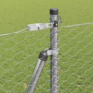 Оградa с колчета Сребрист 1.4 x 10 m Покрит със PVC стомана