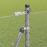 Оградa с колчета Сребрист 1.5 x 10 m Покрит със PVC стомана