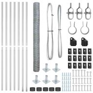 Оградa с колчета Сребрист 1.6 x 10 m Покрит със PVC стомана