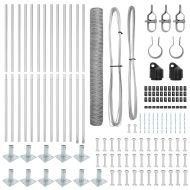Оградa с колчета Сребрист 1.2 x 25 m Покрит със PVC стомана
