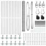 Оградa с колчета Сребрист 1.4 x 25 m Покрит със PVC стомана