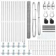 Оградa с колчета Сребрист 1.6 x 25 m Покрит със PVC стомана
