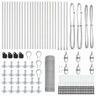 Стълб за ограда. Сребрист 50 x 0,8 м (13 мм мрежа) Стомана