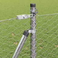 Оградa с колчета Сребрист 1 x 100 m Покрит със PVC стомана