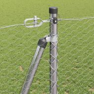 Оградa с колчета Сребрист 1.2 x 100 m Покрит със PVC стомана