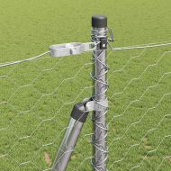 Оградa с колчета Сребрист 1.5 x 100 м Покрит със PVC стомана