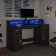 Бюро с чекмедже Черен дъб 140 x 55 x 91 см Инженерно дърво