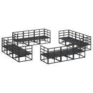 Градински Софа Комплект 12 pcs Черно Метал