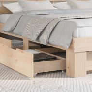 Рамка за легло Кафяво 200 x 200 cm Солидно борово дърво