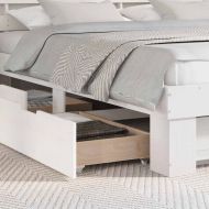 Рамка за легло с таблото Бяло 180 x 200 cm Солидно борово дърво