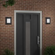 Външни стенни лампи 2 pcs Черно 23.5 x 10.5 x 26 см