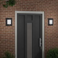 Външна стенна лампа 2 pcs Черно 23.5 x 9 x 26 см