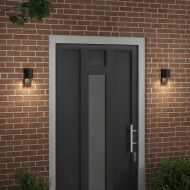 Външни стенни лампи 2 pcs Черно 6.5 x 10.5 x 16 см