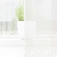 Перде от дантела С завеси Флорален Бяло 260 x 150 см Полиестер