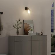 Таванен спот Черно 13 x 13 x 26 см Стъкло и метал