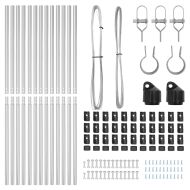 Оградни стълбове 13 pcs Сребрист Ø32mm 150 см