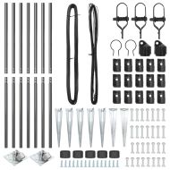 Оградни стълбове 7 pcs Сив Ø32mm 180 см Поцинкована стомана