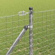 Оградни стълбове 13 pcs Сребрист Ø32mm 160 см